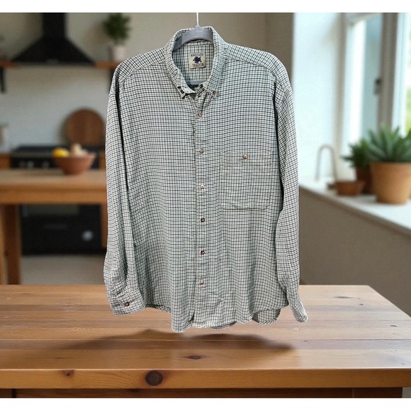 Madison Trader Other - Madison Trader Plaid Button Down Shirt Mens Long Sleeve Green Check Size L